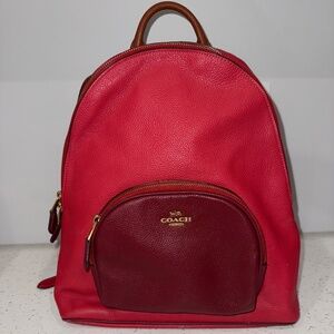 Coach Red Leather Backpack Like New Condition